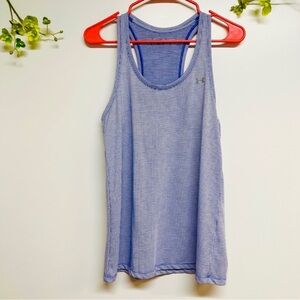 Under Armor, purple and white women’s size medium racer back tank top